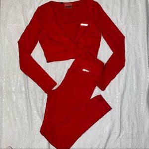 Bo + Tee Red Workout Set Size Small from Oh Polly